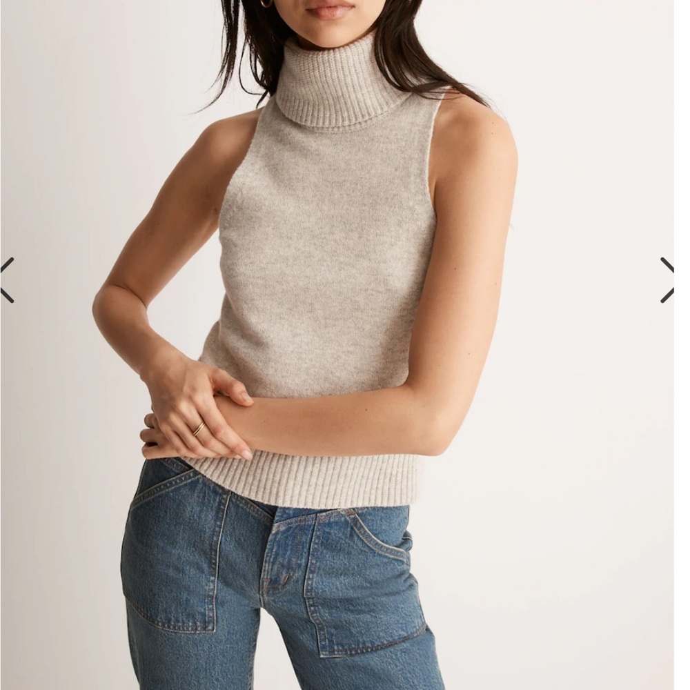 Madewell Hallowell Turtleneck Sweater Tank Grey Size S